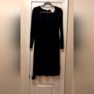 WORTH Black Silk Long Sleeve Empire Waist Dress Size 2